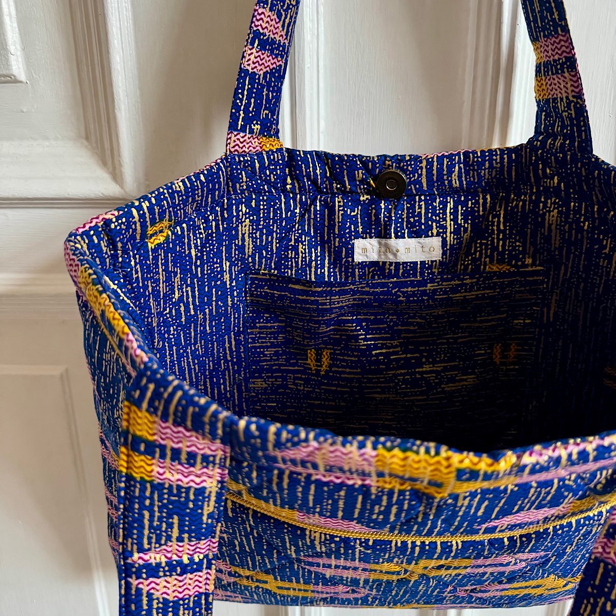 Quiltet stoftaske Sage - Billede 2