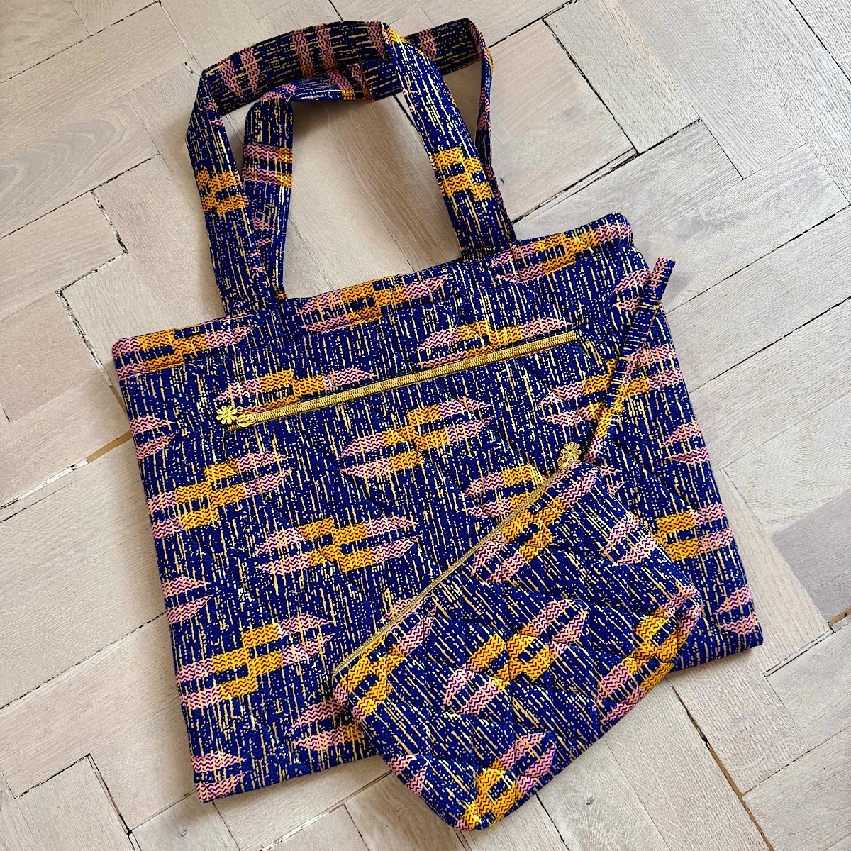 Quiltet stoftaske Sage - Billede 3